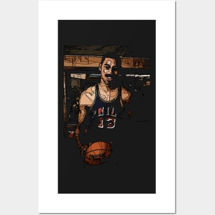 Wilt Chamberlain Geometric Art Posters and Art